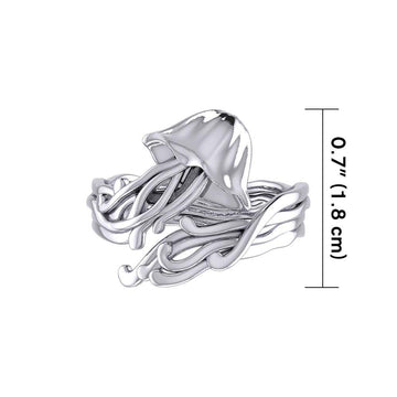 Jellyfish Silver Wrap Ring TRI1896 - Jewelry